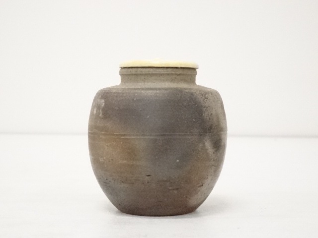 希少 古美術 備前焼　作家 竹村永楽 宝瓶　急須　茶器　茶道具 道具 ] - 道具 備前焼 竹村永楽造 茶入（共箱） □z | ネットショップ